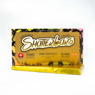 250mg Sativa Dark Chocolate Vegan Shatter Bar by Euphoria Extractions GOLDEN TICKET INSIDE
