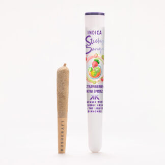 1 x 0.5g Infused Sticky Banger Pre-Roll Indica Strawberry Kiwi Spritz by KushKraft